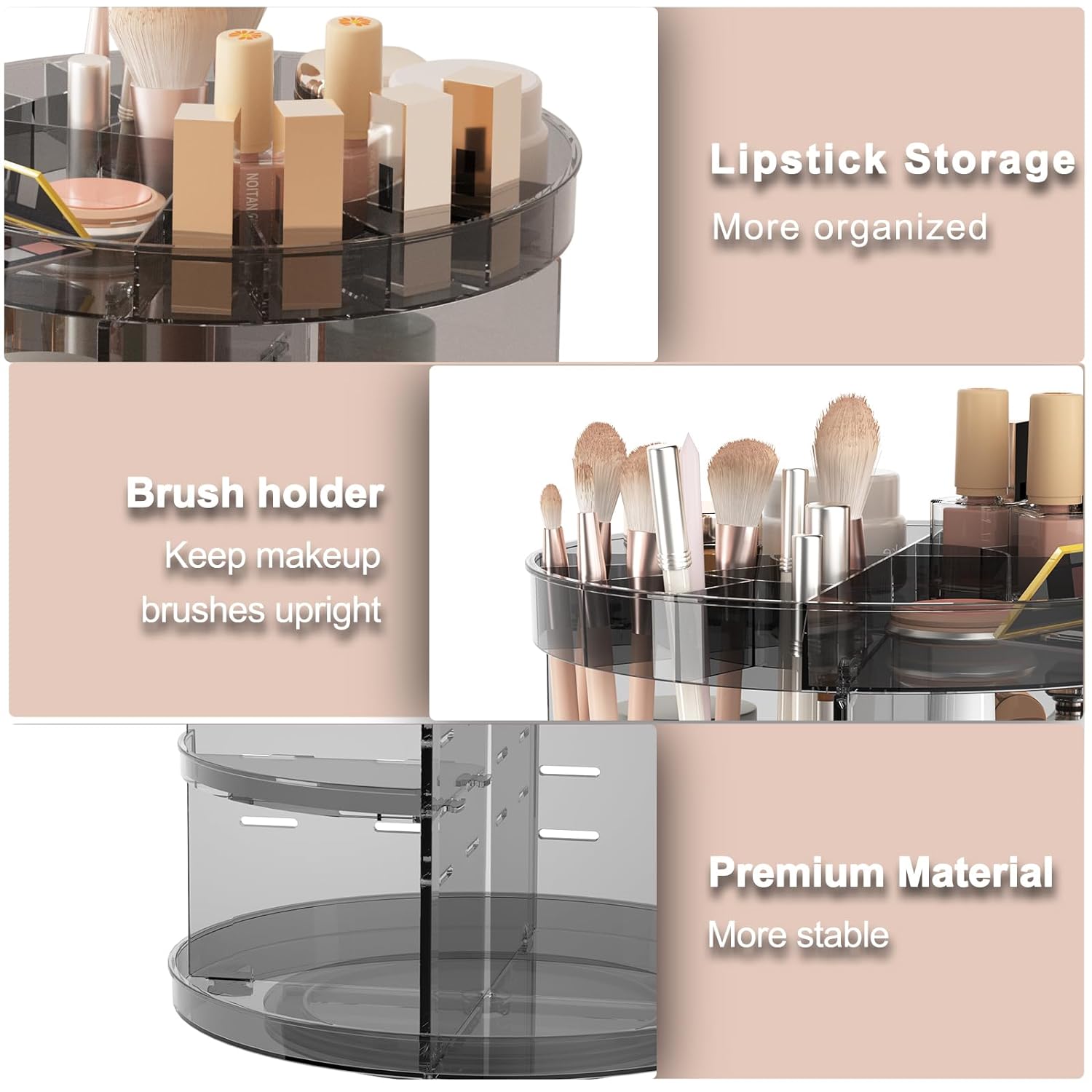 Rotating Makeup Organizer, Adjustable Layers Spinning Organizer, Cosmetic Display Case, Multi-Function Storage Carousel, Makeup Organizer, Makeup Holder, Makeup Stand Rotating Makeup Organizer, Adjustable Layers Spinning Organizer, Cosmetic Display Case, Multi-Function Storage Carousel, Makeup Organizer, Makeup Holder, Makeup Stand